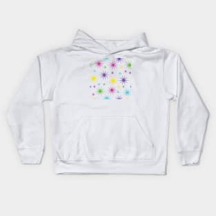 Starry Asterisk Pattern (Neon) Kids Hoodie